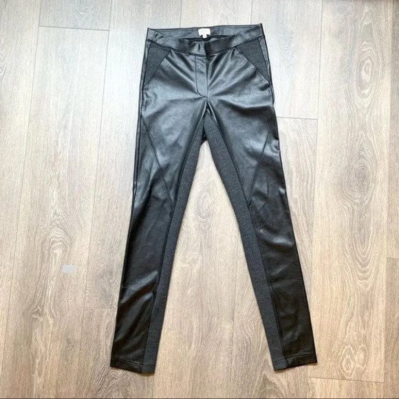 Aritzia Wilfred Rebelle Legging Pant Panelled Faux Leather Skinny Leg Black XS - Picture 5 of 16